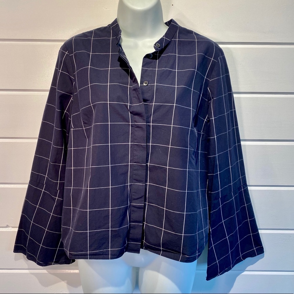 Madewell Crop Button Down with Flare Sleeve